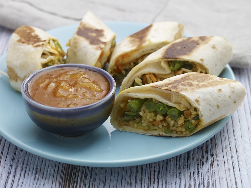Ogniste wrap’y z ryżem curry